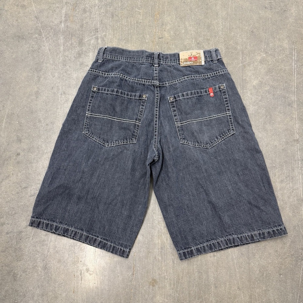 Vintage Southpole Jean Shorts Mens 36 Blue Denim Jorts Red Tab Baggy Skater Y2K